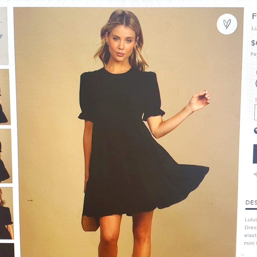 Lulu's favorite day black puff sleeve
